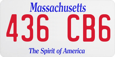 MA license plate 436CB6