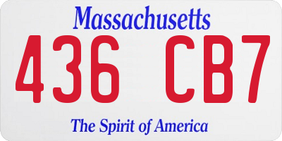 MA license plate 436CB7