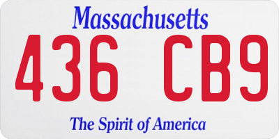 MA license plate 436CB9