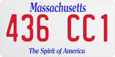 MA license plate 436CC1