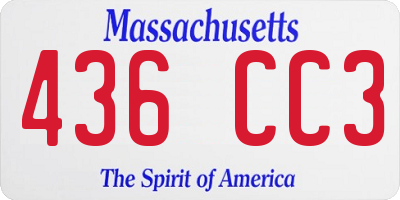 MA license plate 436CC3
