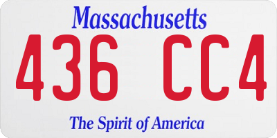 MA license plate 436CC4