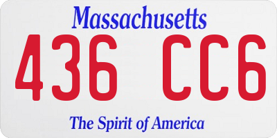 MA license plate 436CC6