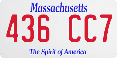 MA license plate 436CC7