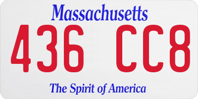 MA license plate 436CC8
