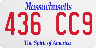 MA license plate 436CC9