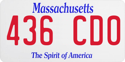 MA license plate 436CD0