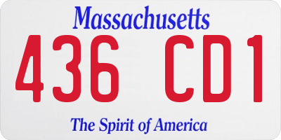MA license plate 436CD1