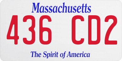 MA license plate 436CD2