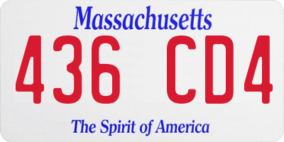 MA license plate 436CD4