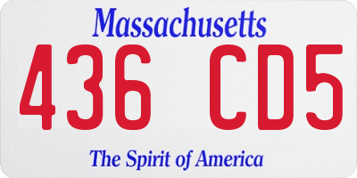 MA license plate 436CD5