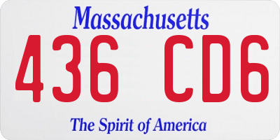 MA license plate 436CD6