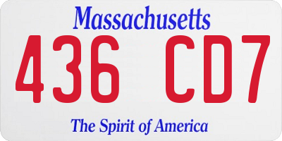 MA license plate 436CD7