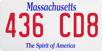 MA license plate 436CD8
