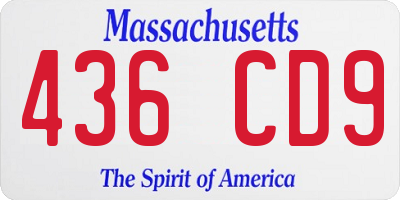 MA license plate 436CD9