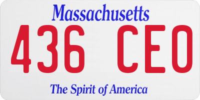 MA license plate 436CE0