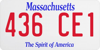 MA license plate 436CE1
