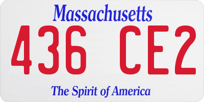 MA license plate 436CE2