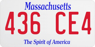 MA license plate 436CE4