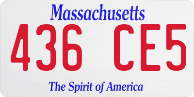 MA license plate 436CE5
