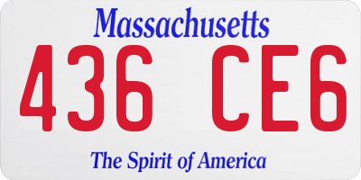 MA license plate 436CE6