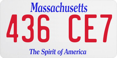 MA license plate 436CE7