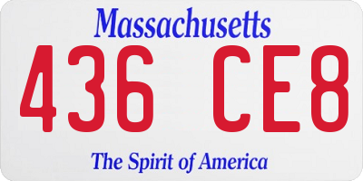 MA license plate 436CE8