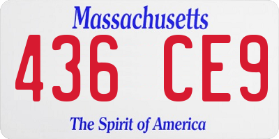 MA license plate 436CE9