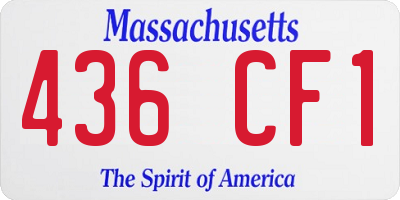 MA license plate 436CF1