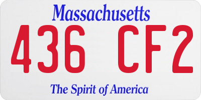 MA license plate 436CF2