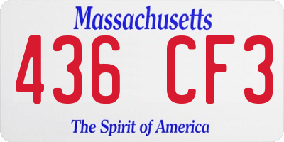 MA license plate 436CF3