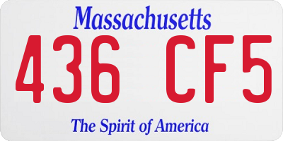 MA license plate 436CF5