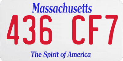 MA license plate 436CF7