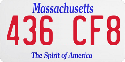 MA license plate 436CF8