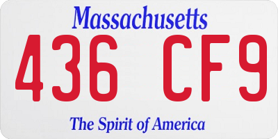 MA license plate 436CF9