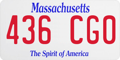 MA license plate 436CG0