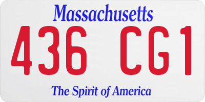 MA license plate 436CG1