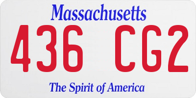 MA license plate 436CG2