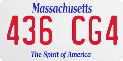 MA license plate 436CG4