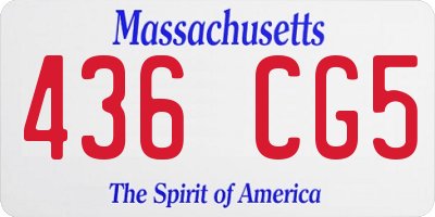 MA license plate 436CG5