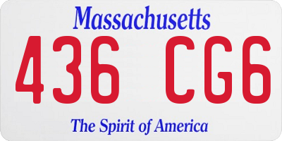 MA license plate 436CG6
