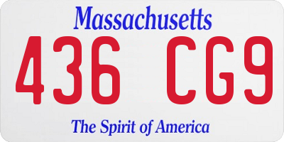 MA license plate 436CG9