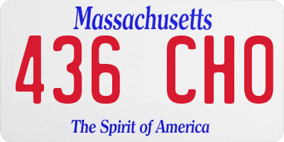 MA license plate 436CH0