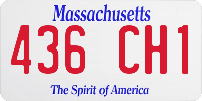 MA license plate 436CH1
