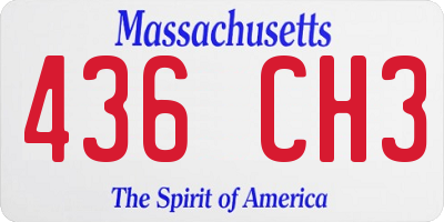 MA license plate 436CH3