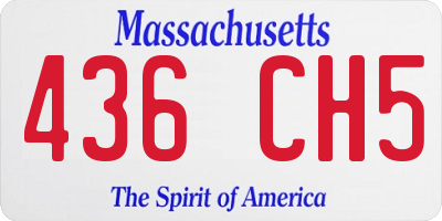 MA license plate 436CH5