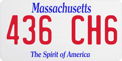 MA license plate 436CH6