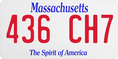 MA license plate 436CH7