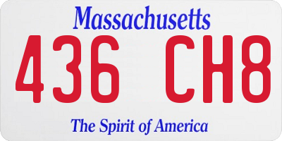 MA license plate 436CH8