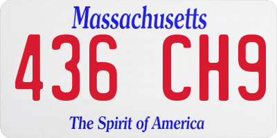 MA license plate 436CH9